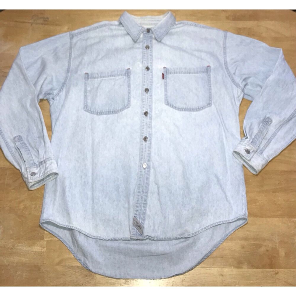 Vintage Levi's Red Tab 100% Cotton LS Button Up Pocket Denim Shirt‎  Large